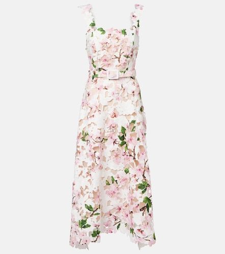 Robe de cocktail en dentelle à fleurs - Oscar de la Renta - Modalova