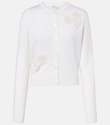 Cardigan en laine à appliqués floraux - Erdem - Modalova