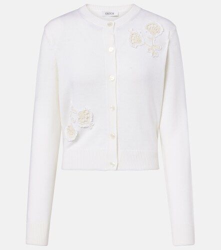 Cardigan en laine à appliqués floraux - Erdem - Modalova