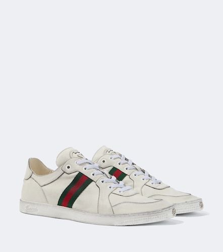 Baskets Stretch Web Stripe en cuir - Gucci - Modalova