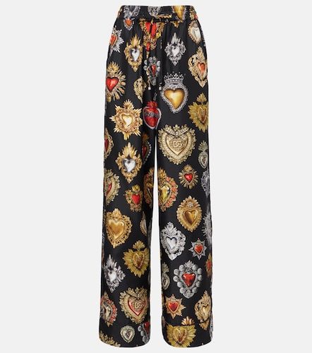 Pantalon palazzo Devotion en soie - Dolce&Gabbana - Modalova