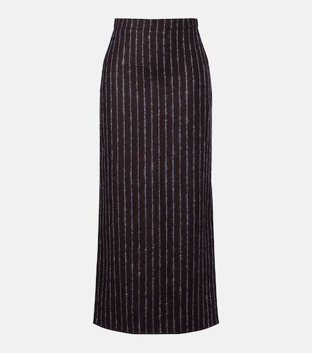 Jupe crayon rayée en laine et mohair - Erdem - Modalova
