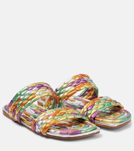 Mules en cuir métallisé - Dries Van Noten - Modalova