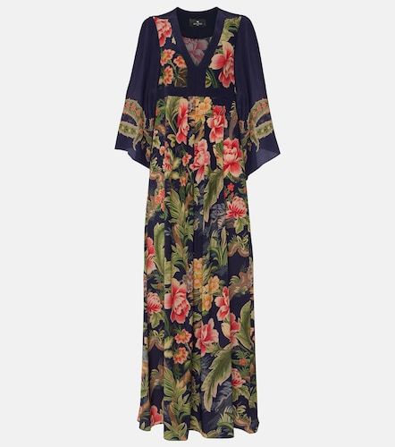 Robe longue en soie à imprimé floral - Etro - Modalova