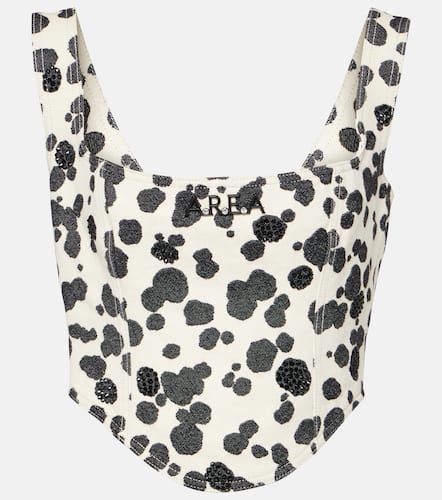 Top corset Dalmatian en jean à ornements - Area - Modalova