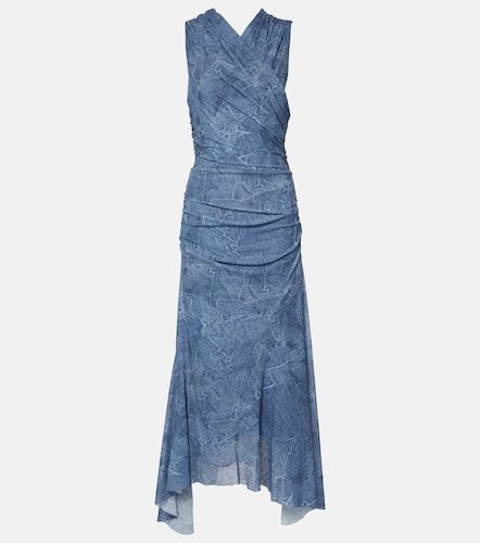 Robe longue imprimée froncée - Ganni - Modalova