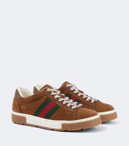 Baskets Ace Web Stripe en daim - Gucci - Modalova
