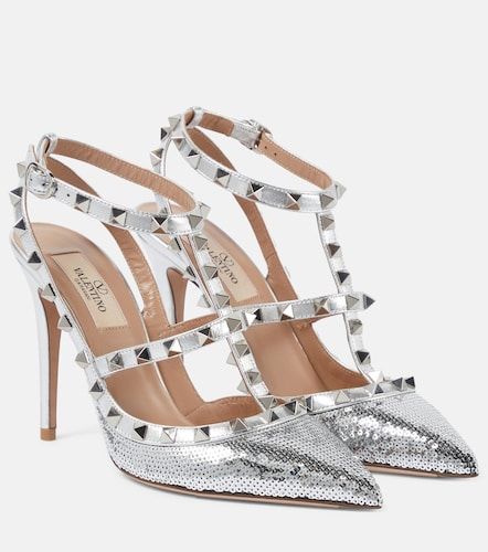 Escarpins Rockstud 100 à paillettes - Valentino Garavani - Modalova