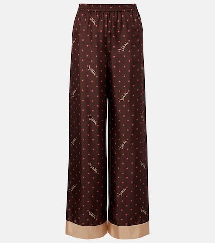 Pantalon palazzo imprimé en soie - Valentino - Modalova