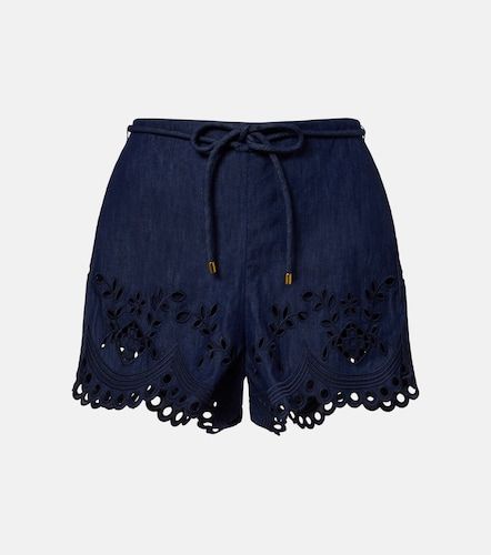 Short Mahon en denim à broderies anglaises - Zimmermann - Modalova
