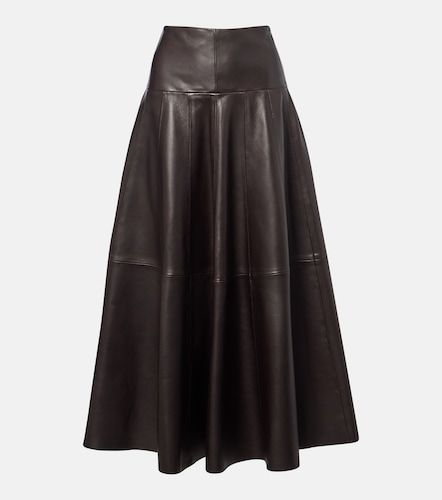 Jupe midi Daria en cuir - Nour Hammour - Modalova