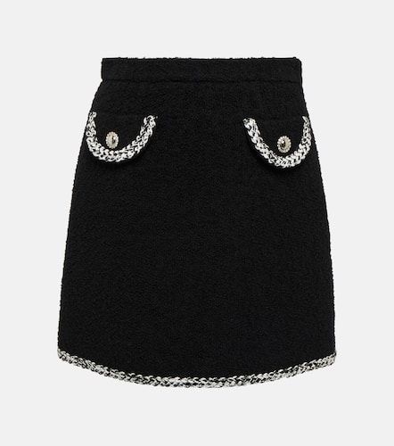 Mini-jupe à taille haute brodée en tweed - Alessandra Rich - Modalova