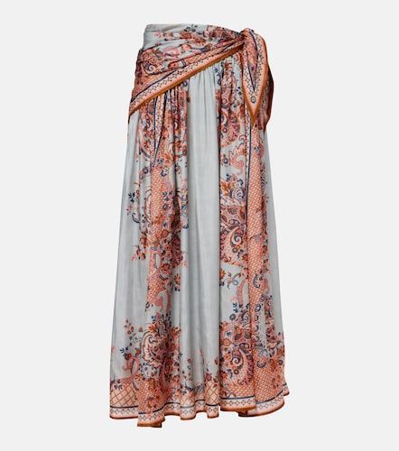 Jupe midi Aster en soie à fleurs - Zimmermann - Modalova