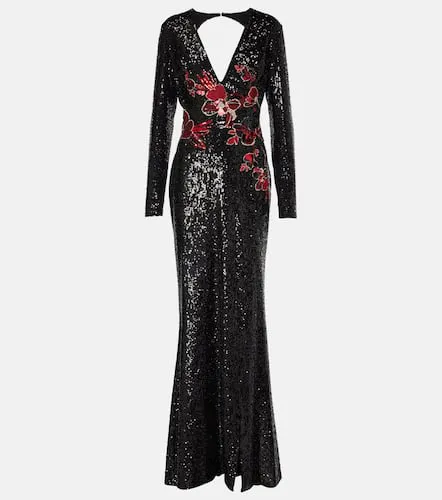 Robe longue brodée à sequins - Elie Saab - Modalova