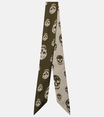 Foulard Skull en sergé de soie - McQueen - Modalova
