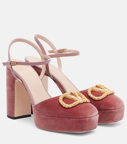 Escarpins VLogo 115 à plateau en velours - Valentino Garavani - Modalova