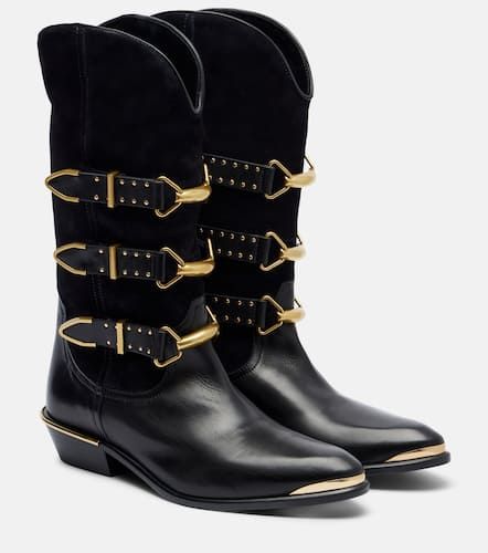 Bottines santiags Mexia en daim et cuir - Isabel Marant - Modalova