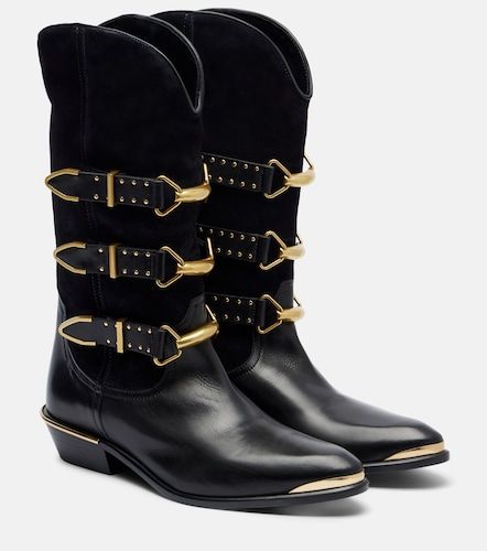 Bottines santiags Mexia en daim et cuir - Isabel Marant - Modalova
