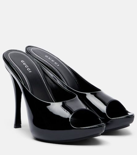 Mules à plateau Viv en cuir verni - Gucci - Modalova