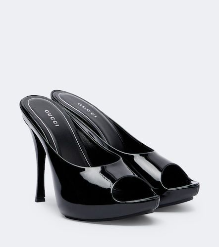 Mules à plateau Viv en cuir verni - Gucci - Modalova