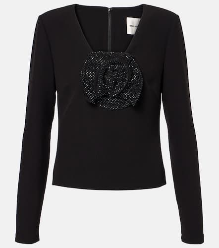 Top en crêpe à ornements et fleurs - Roland Mouret - Modalova