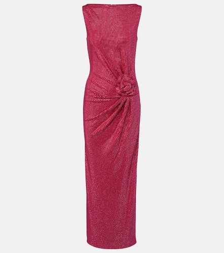 Robe longue à cristaux et appliqué floral - Roland Mouret - Modalova