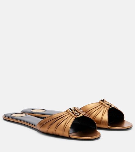 Mules Babylone en cuir métallisé - Saint Laurent - Modalova