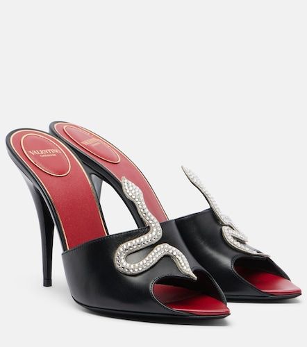 Mules Cœur Vipère en cuir à ornements - Valentino Garavani - Modalova