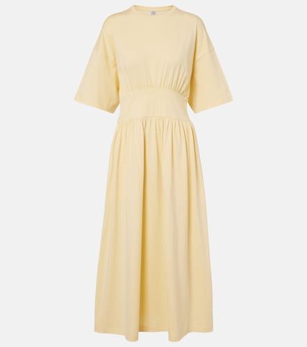Robe midi en coton à fronces - Toteme - Modalova