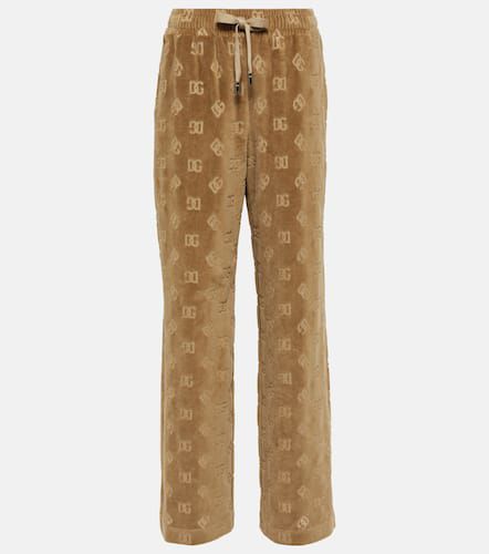 Pantalon de survêtement imprimé en coton à logo - Dolce&Gabbana - Modalova