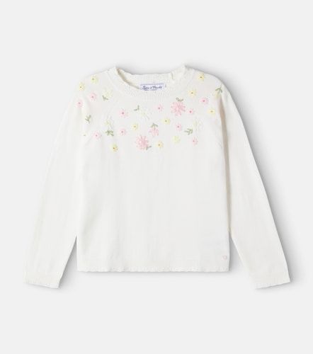 Pull brodé en coton à fleurs - Tartine et Chocolat - Modalova