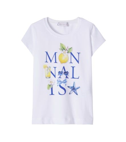 T-shirt en coton mélangé à logo - Monnalisa - Modalova