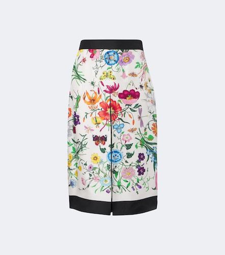 Jupe-culotte Flora en sergé de soie - Gucci - Modalova