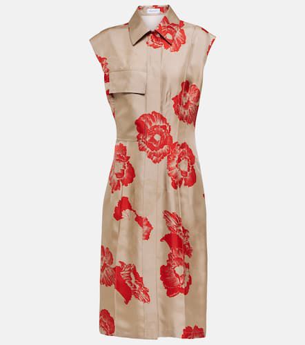 Robe midi en soie à fleurs - Ferragamo - Modalova