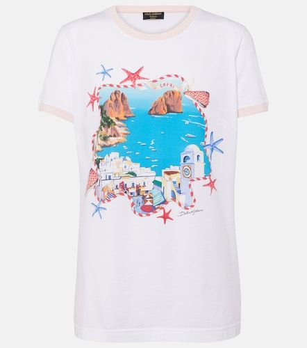 T-shirt Capri en coton imprimé - Dolce&Gabbana - Modalova