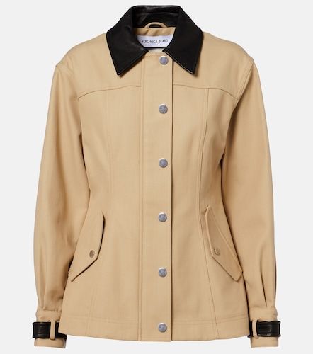 Veste blouson Talla en coton et cuir - Veronica Beard - Modalova