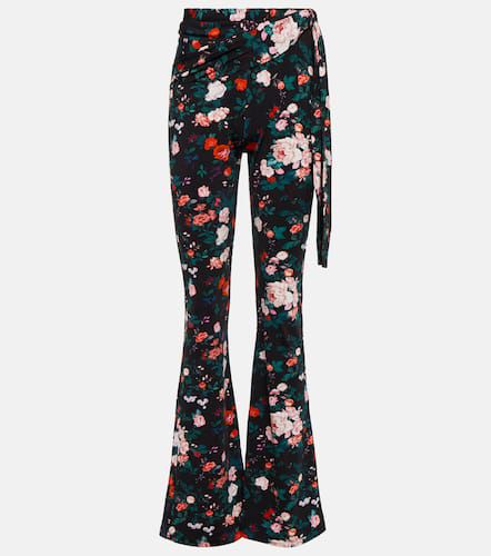 Pantalon droit à taille haute et à fleurs - Rabanne - Modalova