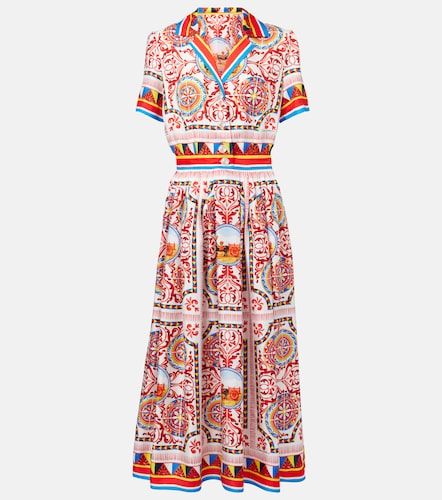 Robe midi imprimée en soie - Dolce&Gabbana - Modalova
