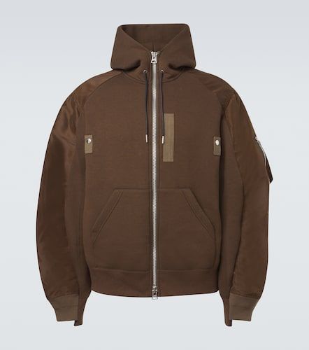 Sweat-shirt à capuche en coton mélangé et sergé - Sacai - Modalova