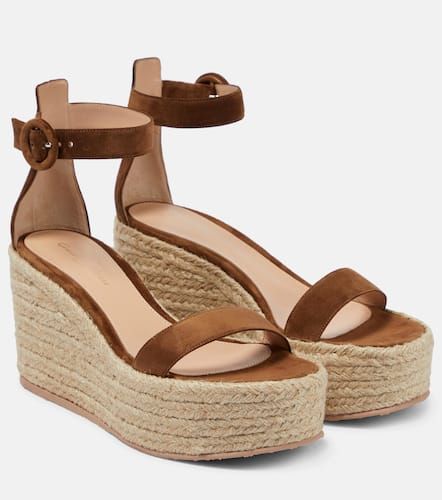 Espadrilles compenses Portofino en daim - Gianvito Rossi - Modalova