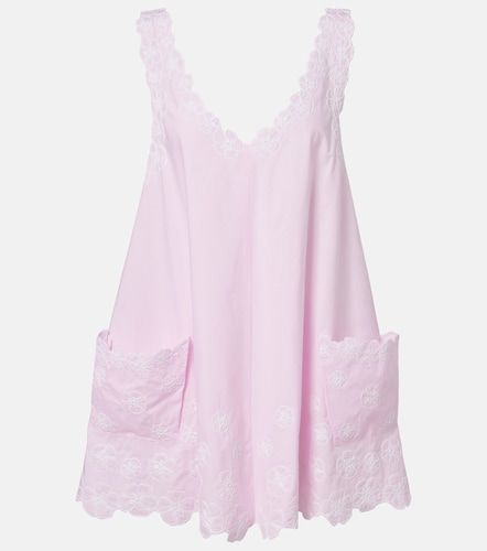 Robe en popeline de coton à broderies - Juliet Dunn - Modalova