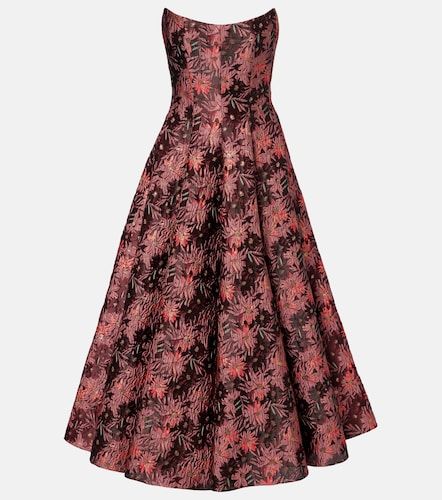 Robe midi Rousseau en brocart à fleurs - Markarian - Modalova