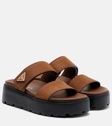 Prada Mules compensées en cuir - Prada - Modalova