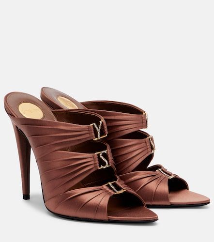 Mules Emilie en crêpe satin - Saint Laurent - Modalova