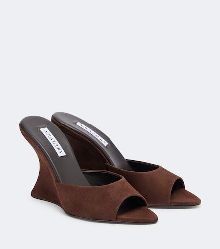 Mules compensées Bisous Wedge en daim - Aquazzura - Modalova