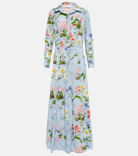 Robe longue en coton mélangé à fleurs - Oscar de la Renta - Modalova