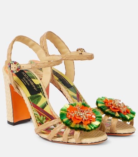 Sandales en raphia à ornements - Dolce&Gabbana - Modalova