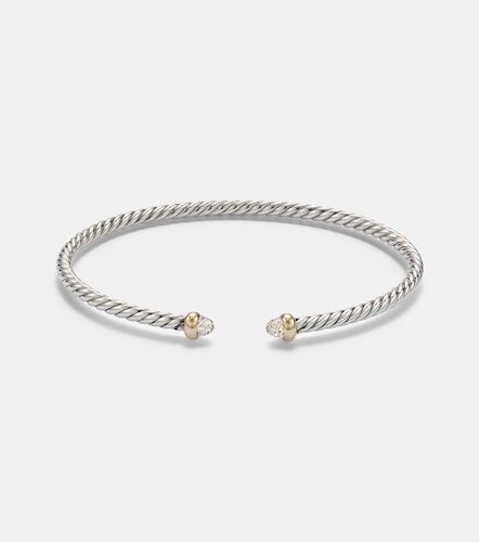 Bracelet Micro Cable Flex® en argent sterling et or 14 ct et diamants - David Yurman - Modalova