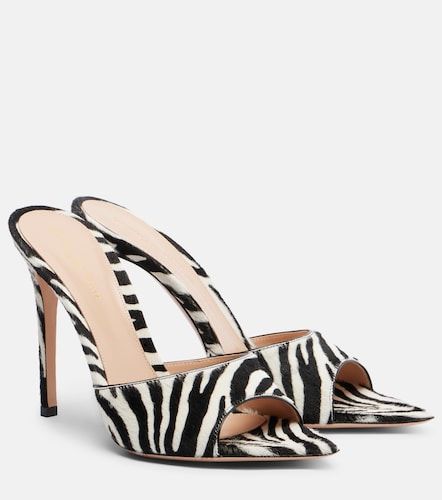 Mules Elle en cuir façon poulain à imprimé zèbre - Gianvito Rossi - Modalova