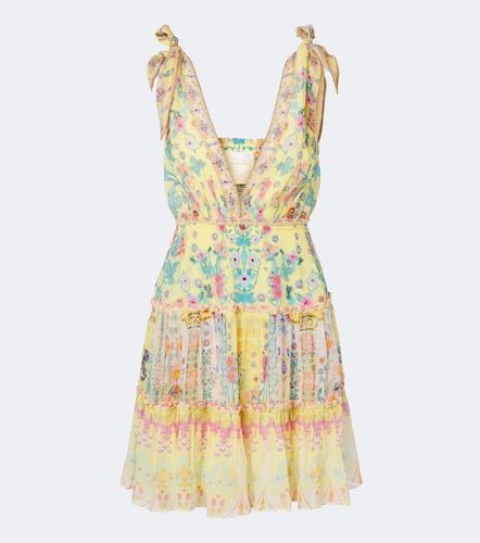 Robe en soie à fleurs et ornements - Camilla - Modalova